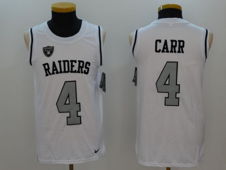 Men Oakland Raiders 4 Carr White Rush Player Name Number Tank Top stitched NFL Jerseys